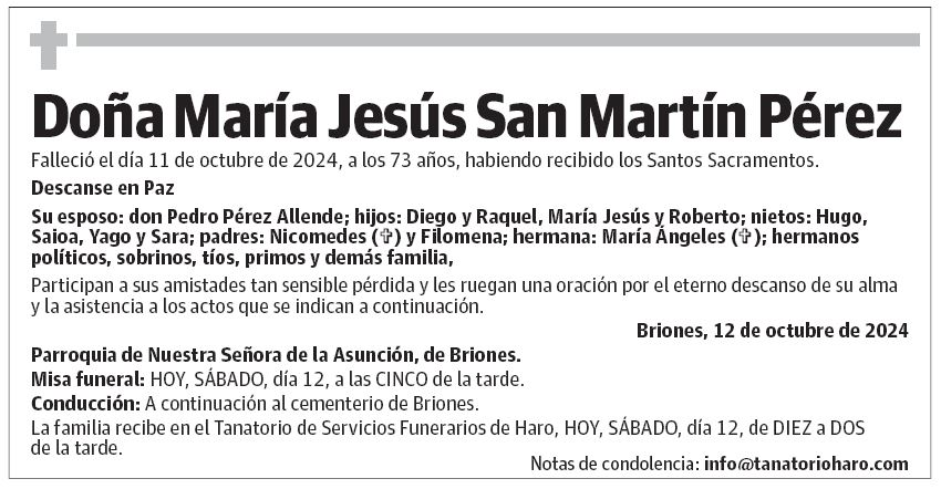 Doña María Jesús San Martín Pérez