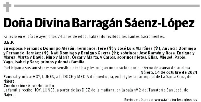 Doña Divina Barragán Sáenz-López