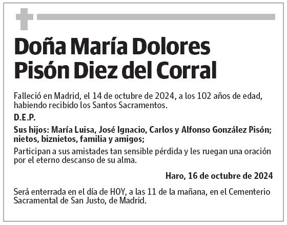 Doña María Dolores Pisón Diez del Corral