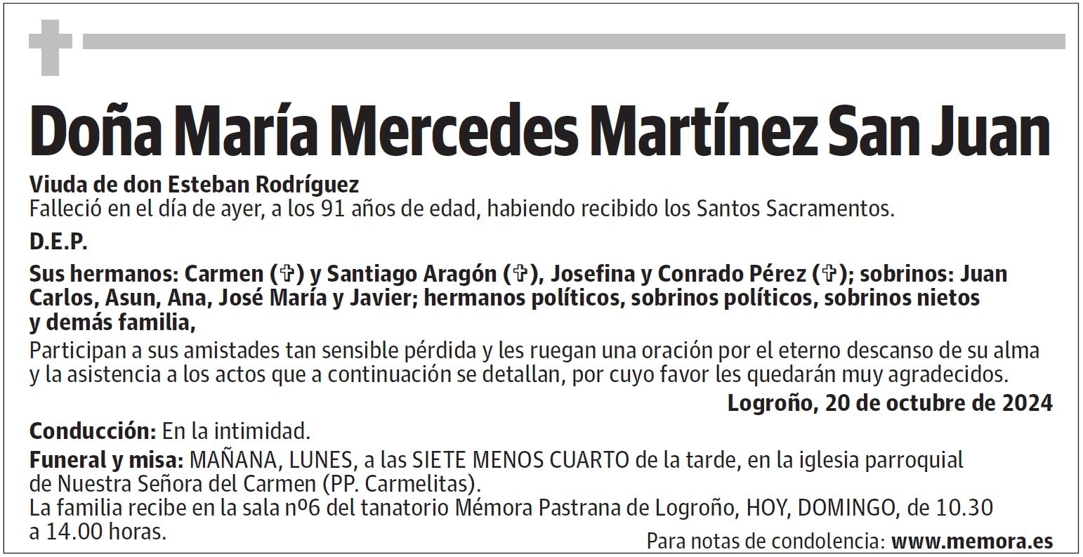 Doña María Mercedes Martínez San Juan