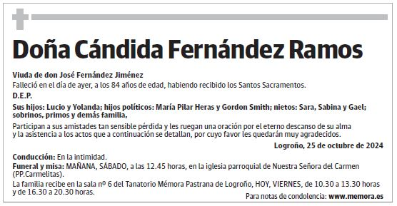 Doña Cándida Fernández Ramos