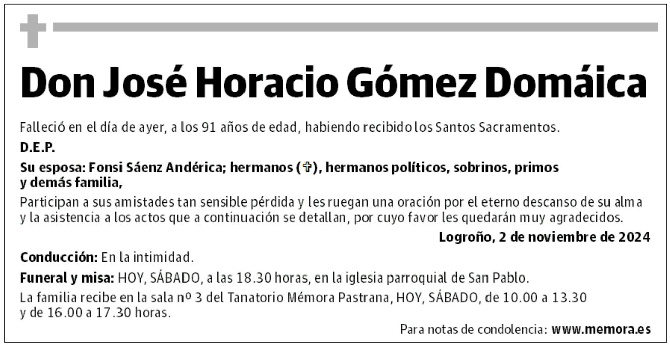 Don José Horacio Gómez Domáica