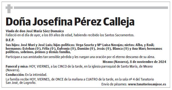 Doña Josefina Pérez Calleja