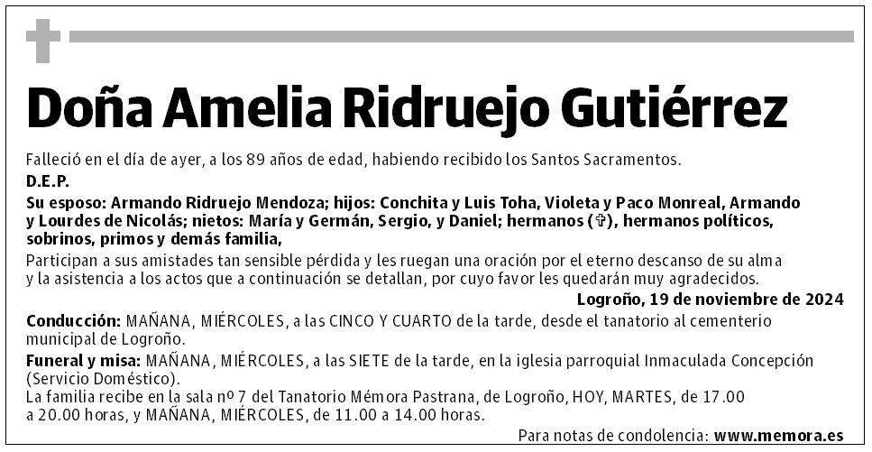 Doña Amelia Ridruejo Gutiérrez