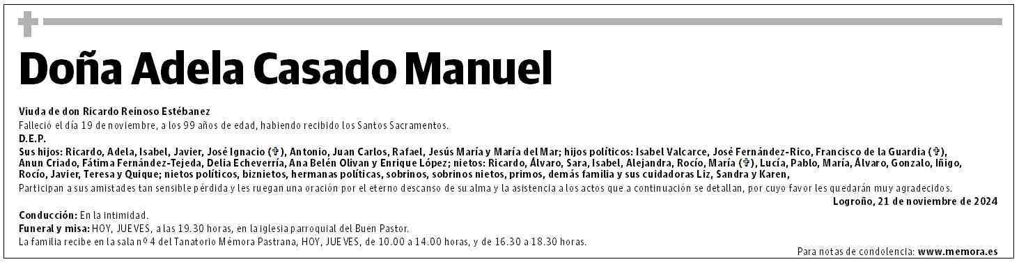 Doña Adela Casado Manuel