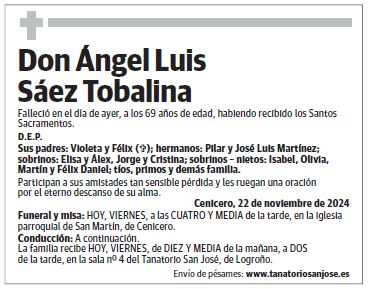 Don Ángel Luis Sáez Tobalina