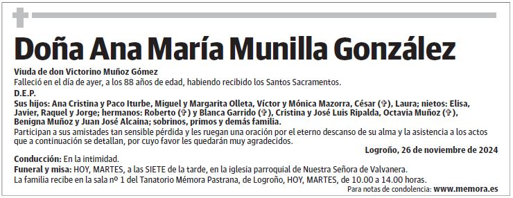 Doña Ana María Munilla González