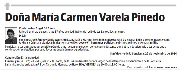 Doña María Carmen Varela Pinedo