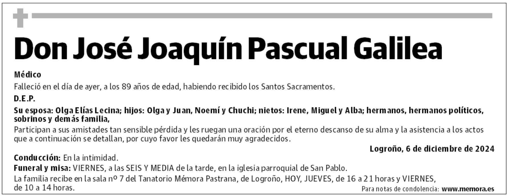 Don José Joaquín Pascual Galilea