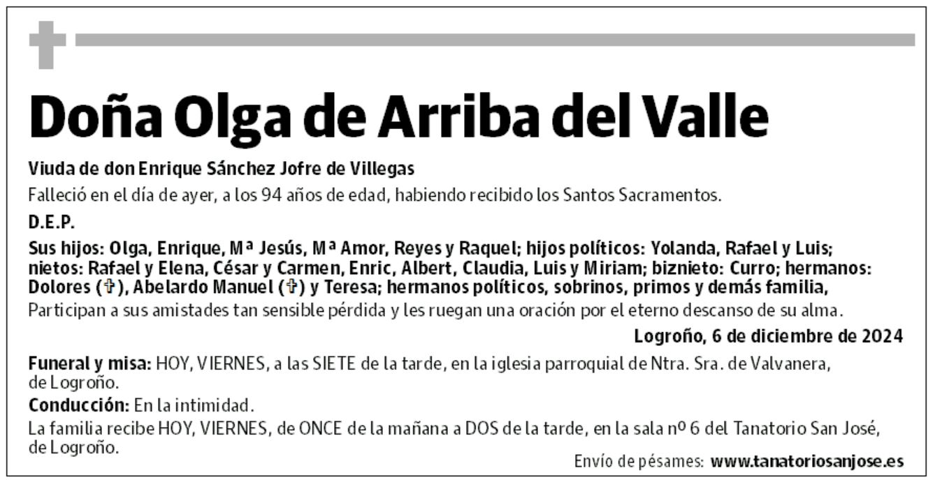 Doña Olga de Arriba del Valle