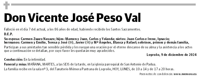 Don Vicente José Peso Val