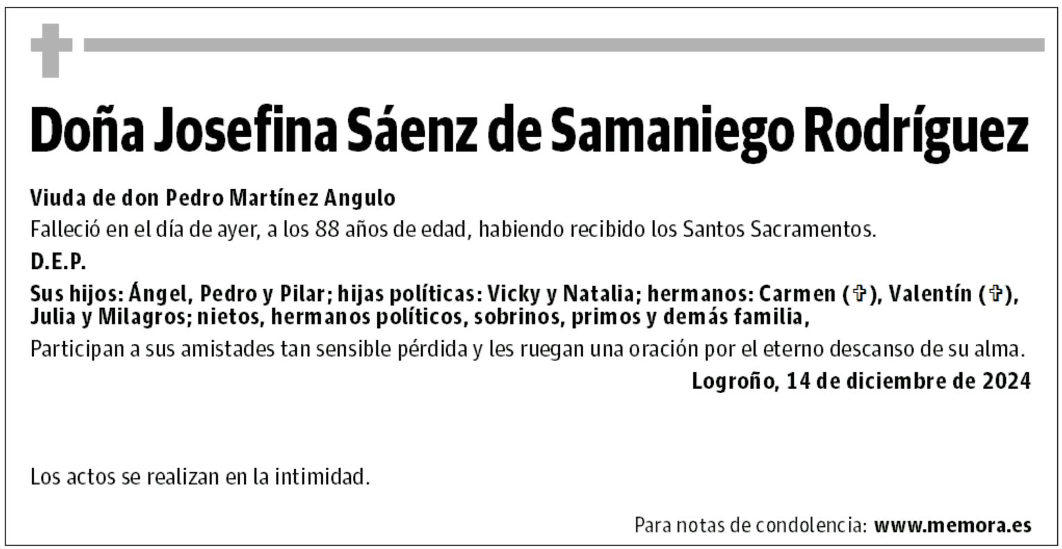 Doña Josefina Sáenz de Samaniego Rodríguez