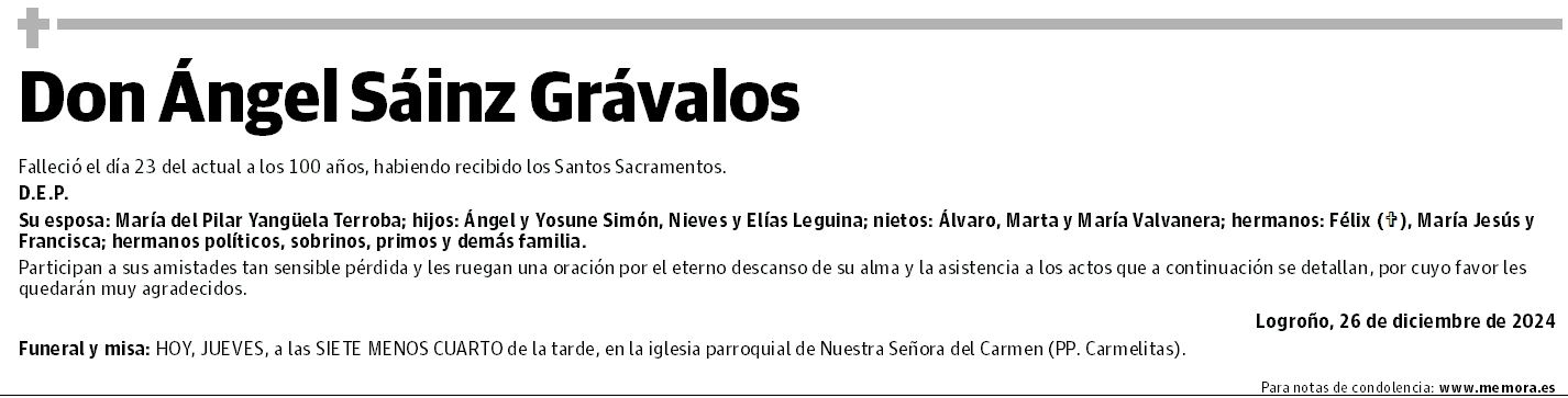 Don Ángel Sáinz Grávalos