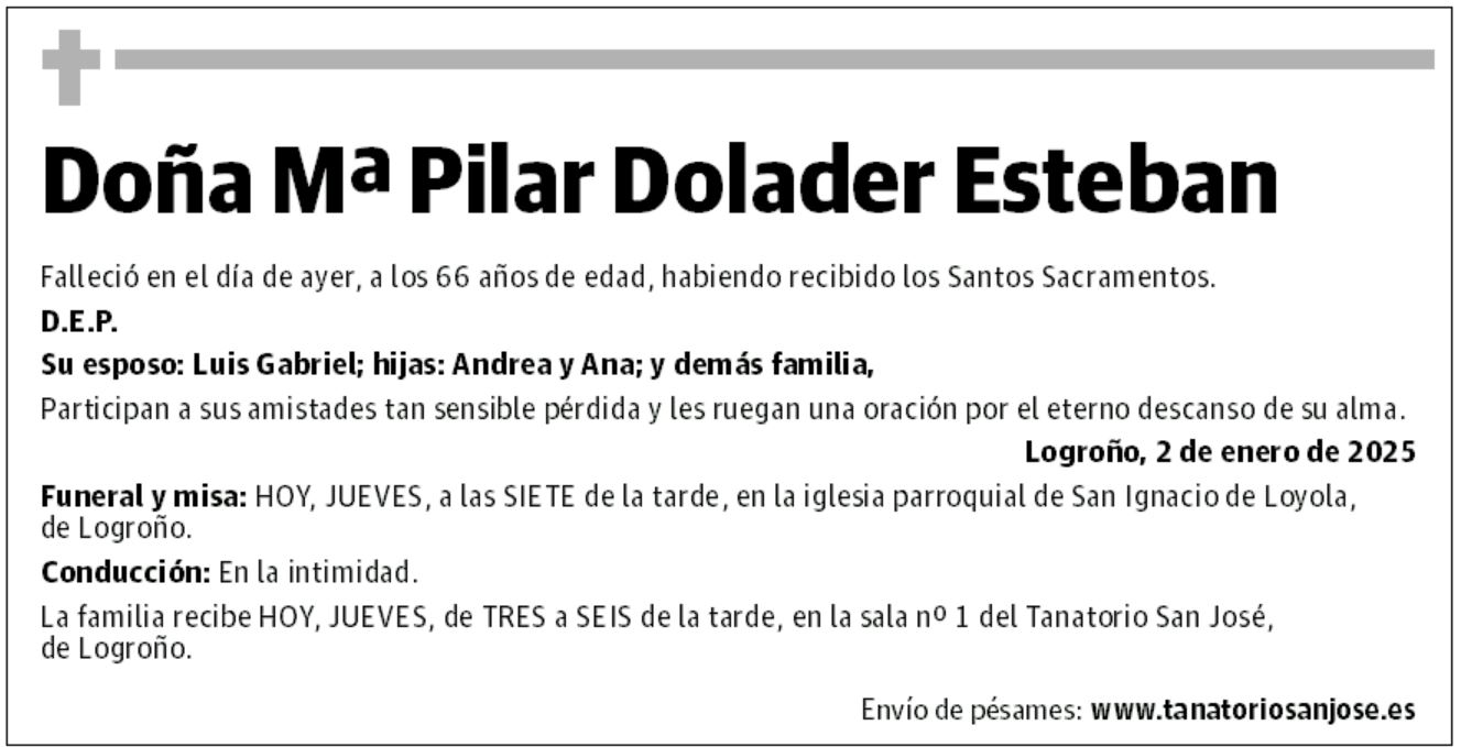 Doña Mª Pilar Dolader Esteban