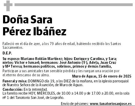 Doña Sara Pérez Ibáñez