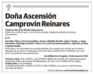 Doña Ascensión Camprovín Reinares