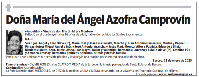 Doña María del Ángel Azofra Camprovín