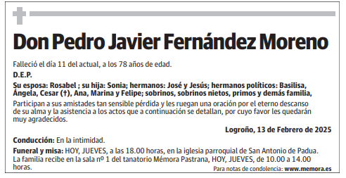 Don Pedro Javier Fernández Moreno