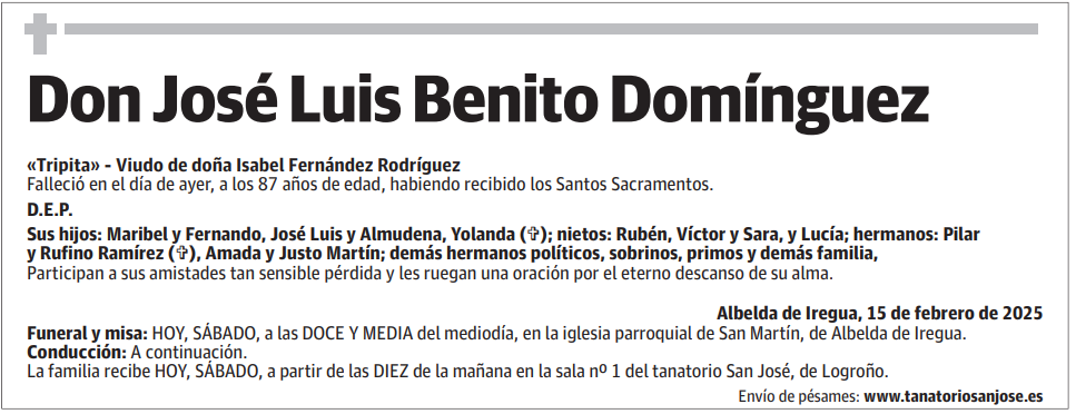 Don José Luis Benito Domínguez