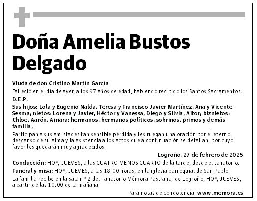 Doña Amelia Bustos  Delgado