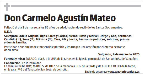 Don Carmelo Agustín Mateo