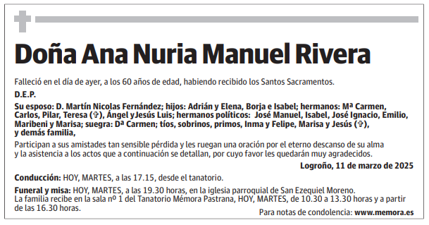Doña Ana Nuria Manuel Rivera