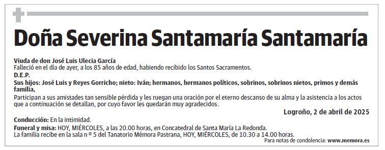 Doña Severina Santamaría Santamaría