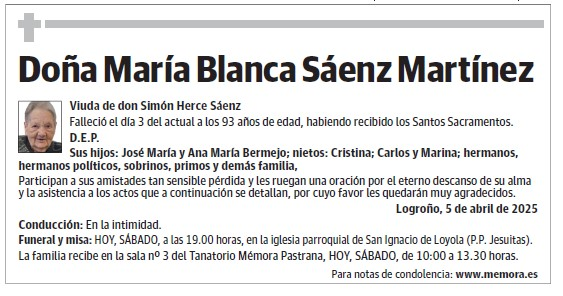Doña María Blanca Sáenz Martínez