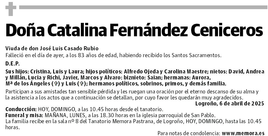 Doña Catalina Fernández Ceniceros