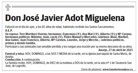 Don José Javier Adot Miguelena