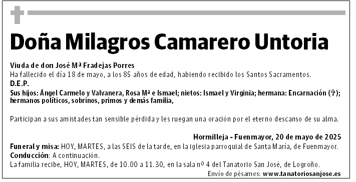 Doña Milagros Camarero Untoria