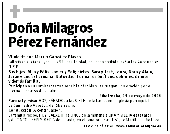 Doña Milagros Pérez Fernández