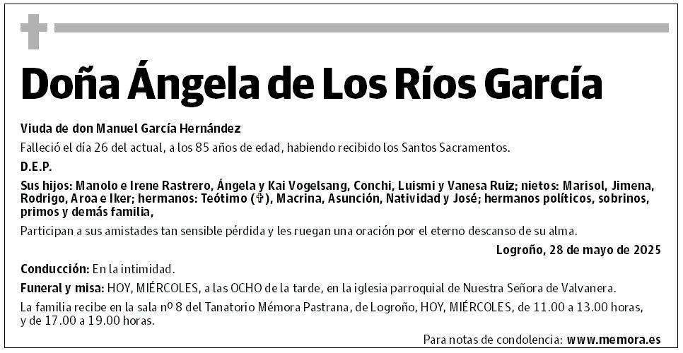 Doña Ángela de Los Ríos García