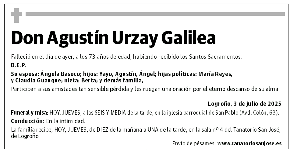 Don Agustín Urzay Galilea