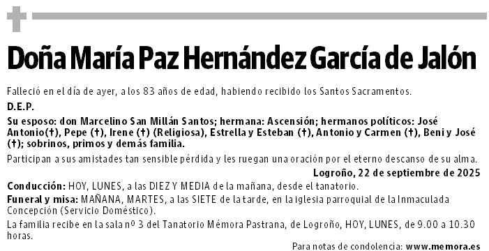 Doña María Paz Hernández García de Jalón