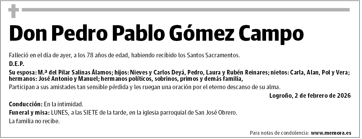 Don Pedro Pablo Gómez Campo