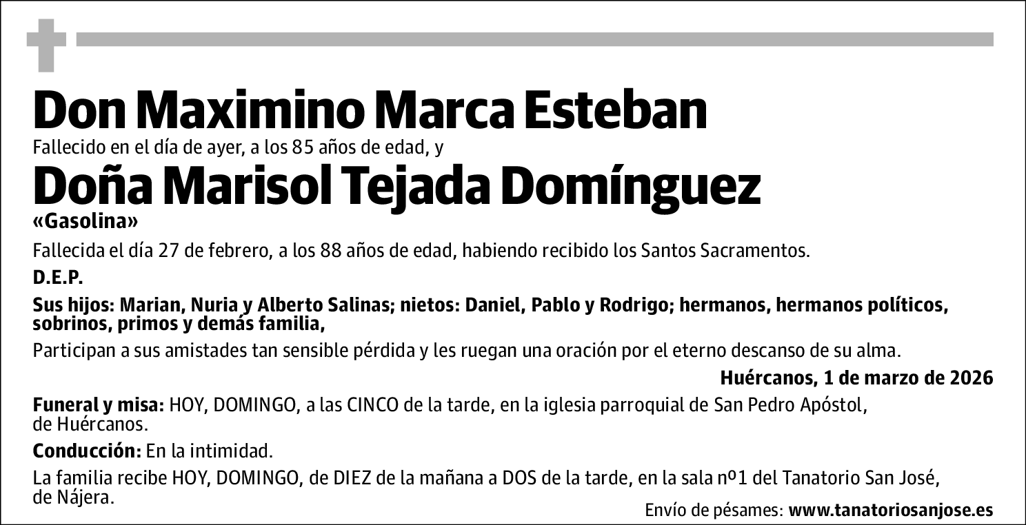 Maximinio y Tejada Domínguez, Marisol Marca Esteban
