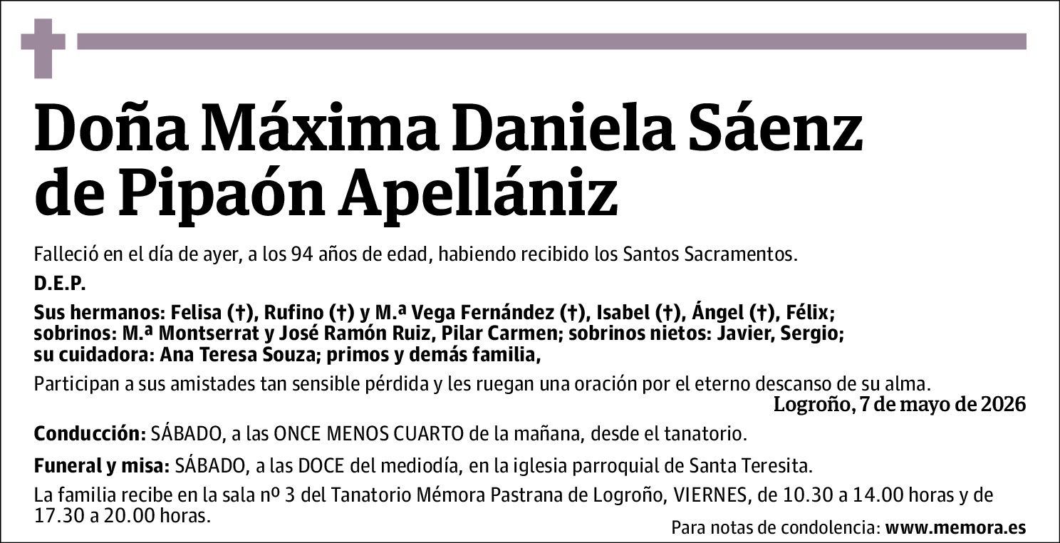 Máxima Daniela Sáenz de Pipaón Apellaniz