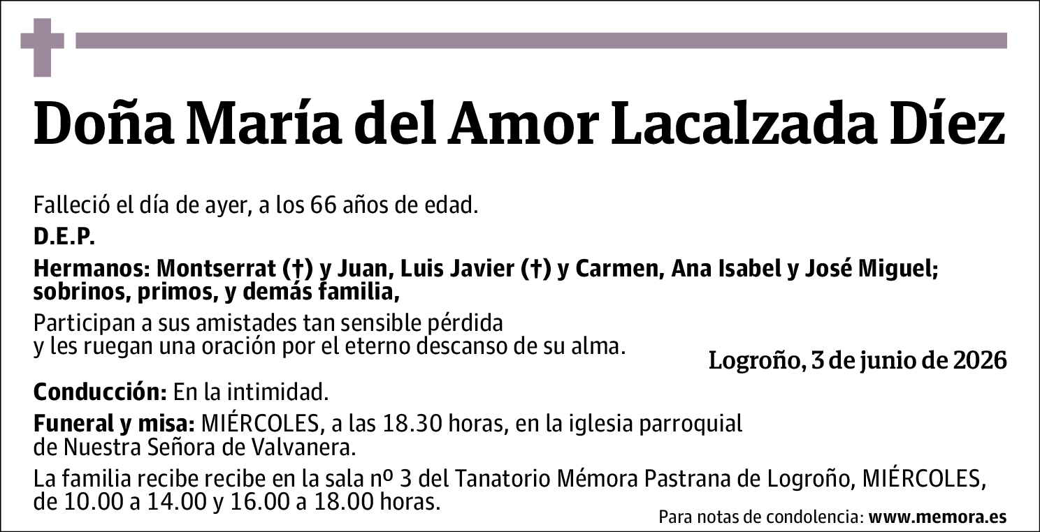 Maria del Amor Lacalzada Díez