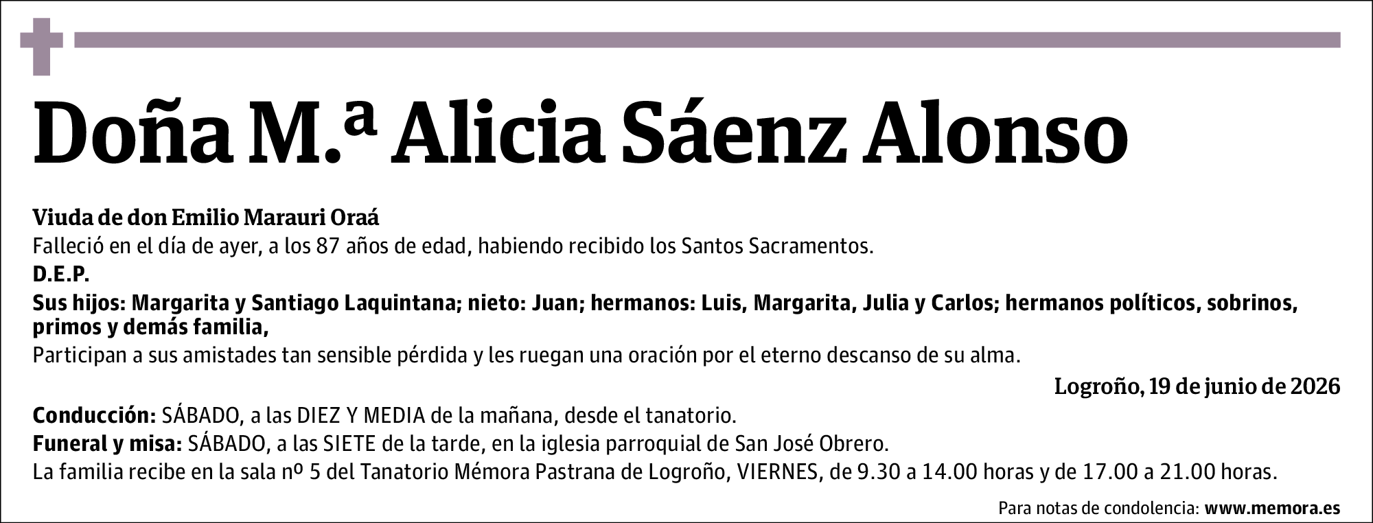 Maria Alicia Saenz Alonso