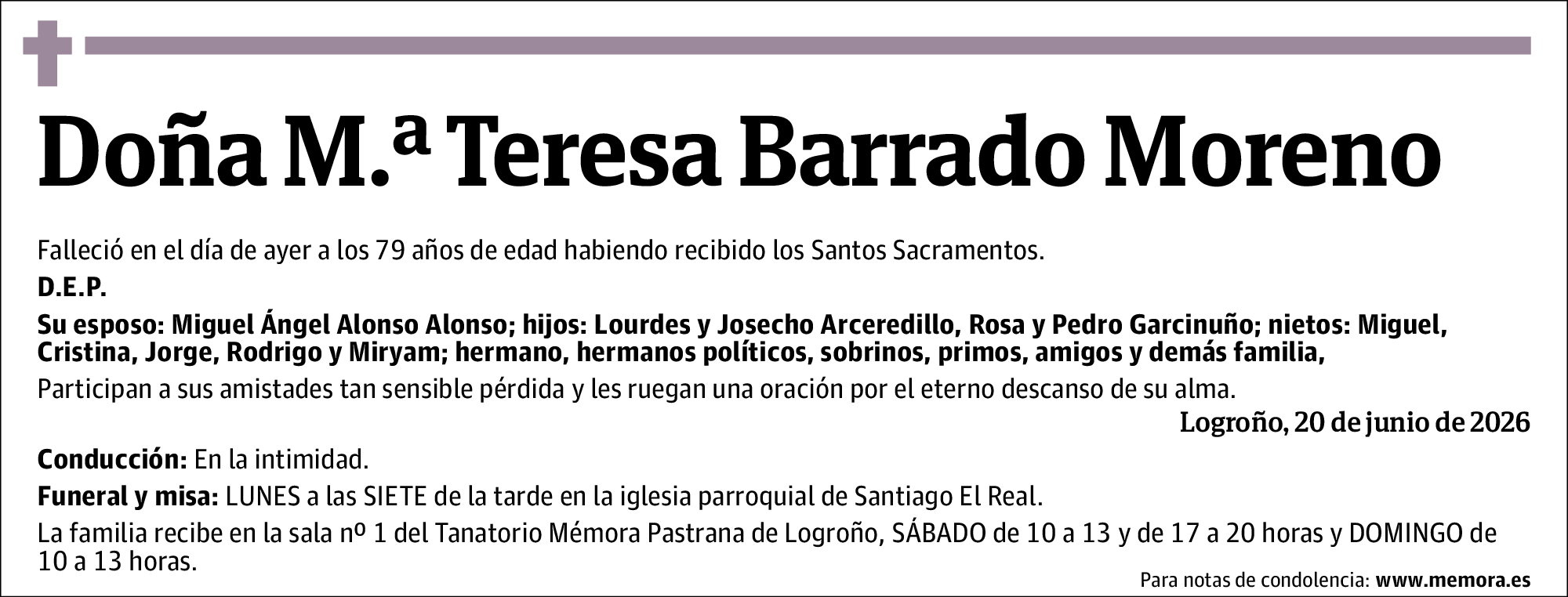 Mª Teresa Barrado Moreno