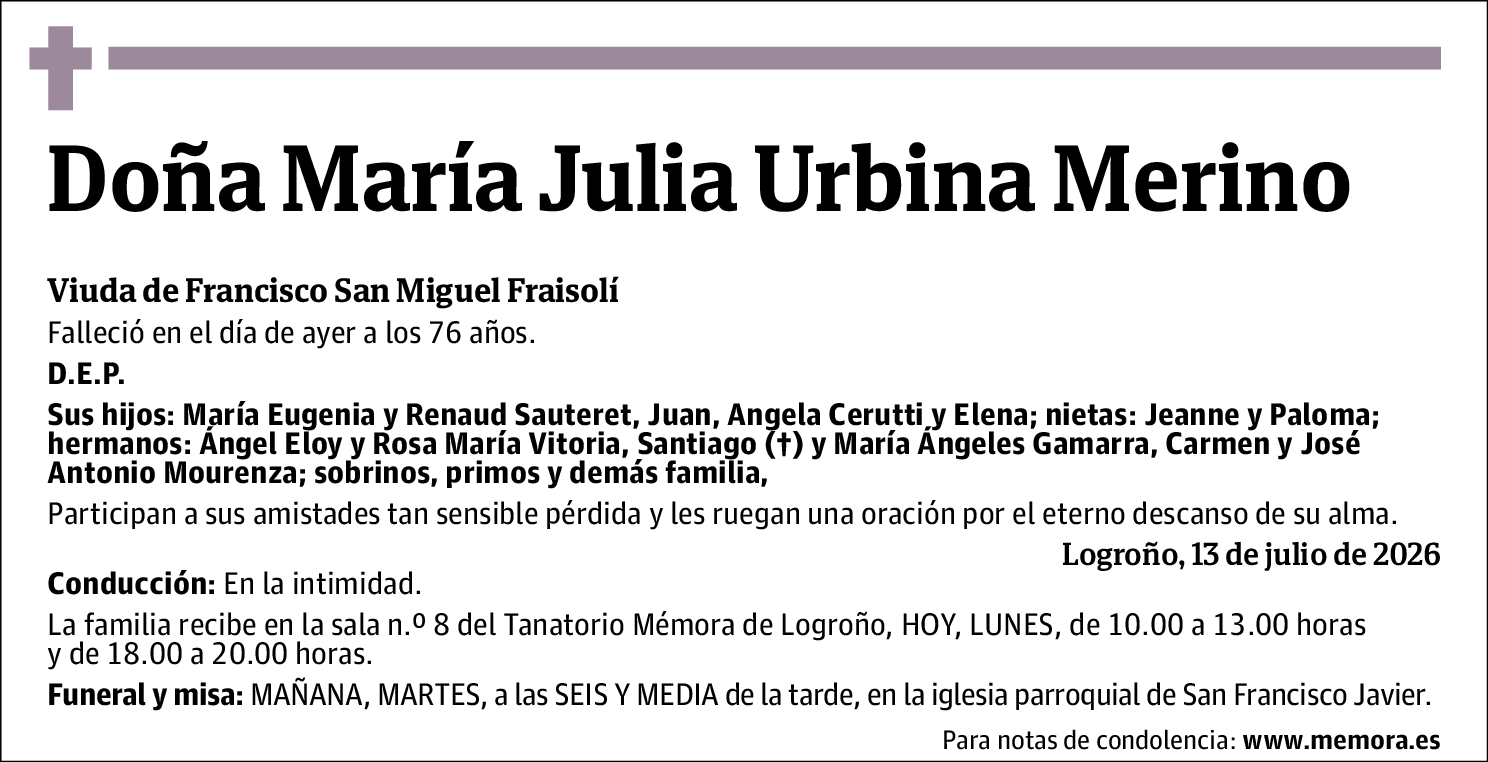 María Julia Urbina Merino