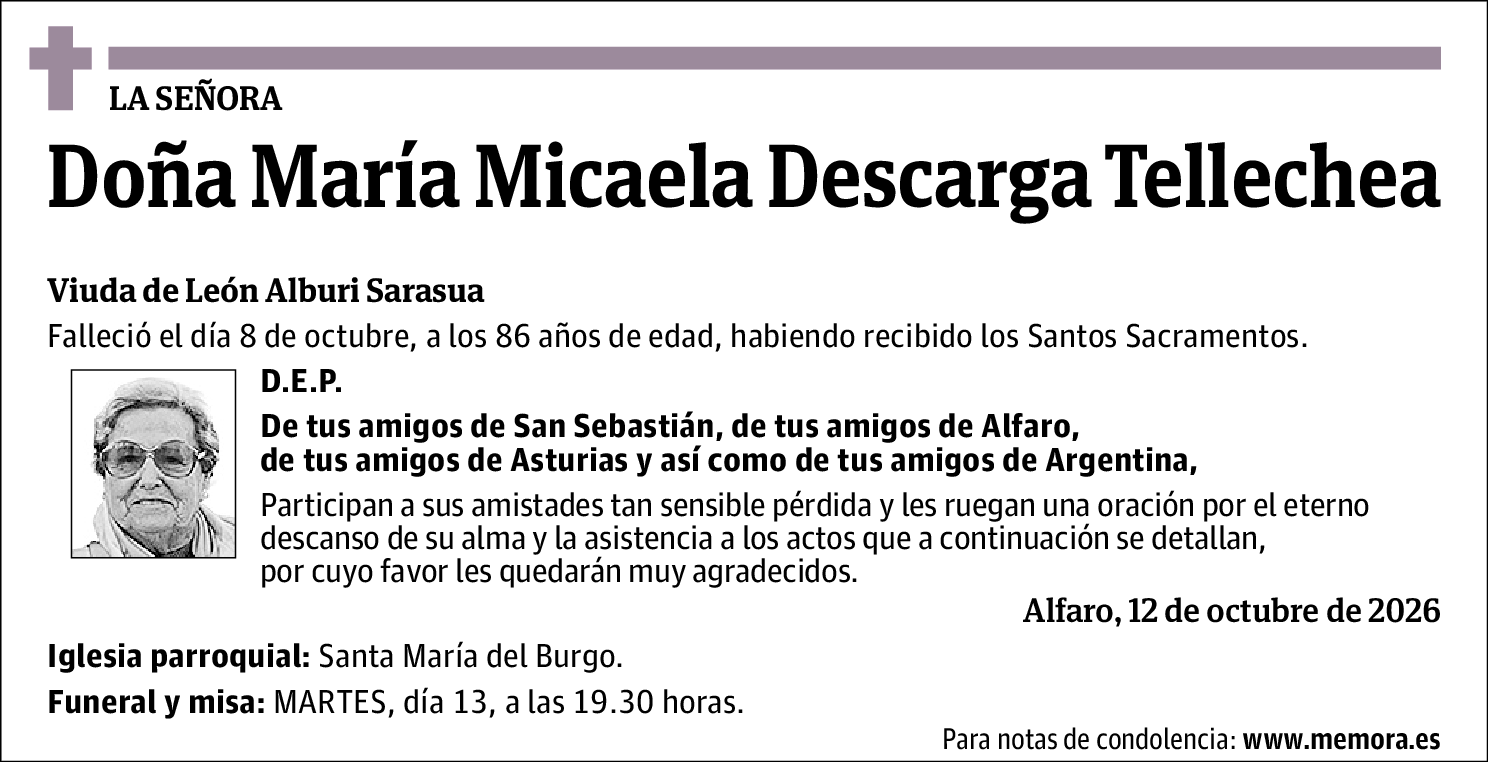 María Micaela Descarga Tellechea