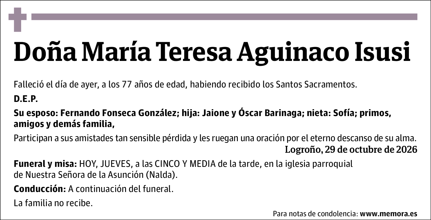 Maria Teresa Aguinaco Isusi